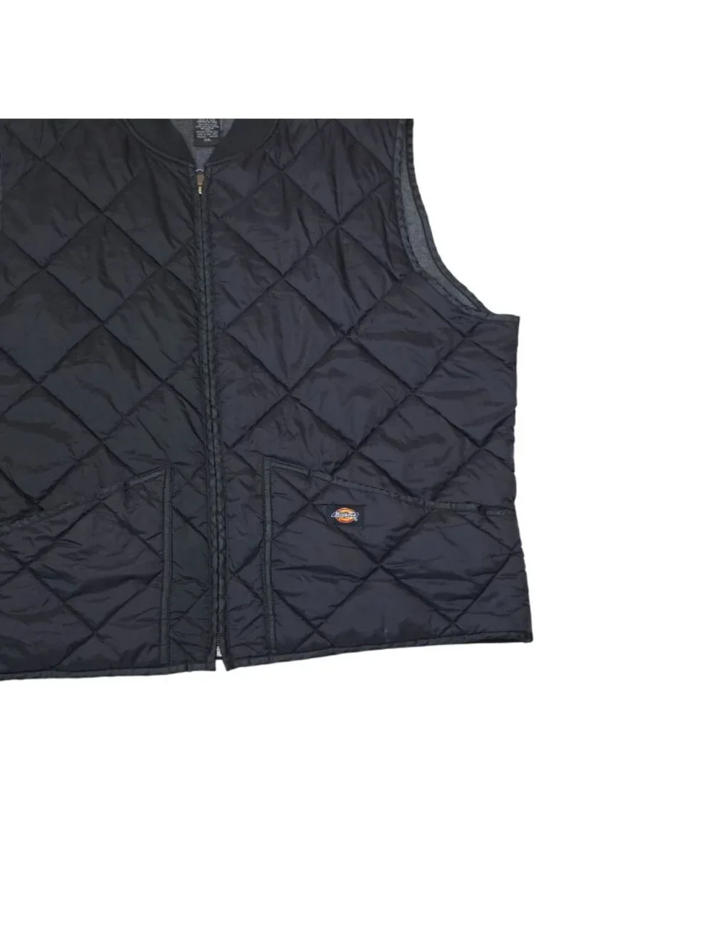 Dickies Quilted Full Zip Vest Mens XXL Black Nylon Cotton Polyester